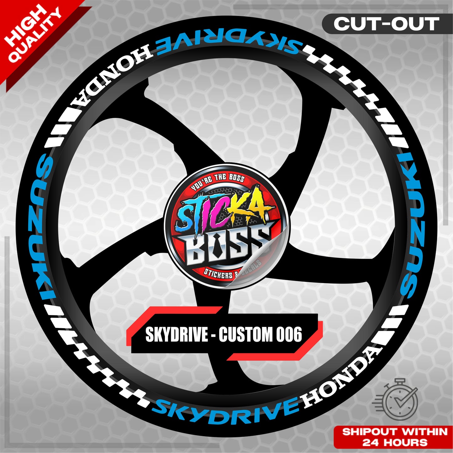 SKYDRIVE MAG STICKER SET ( 2 MAGS ) - CUSTOM 006 | VINYL WATERPROOF CUT-OUT DECALS