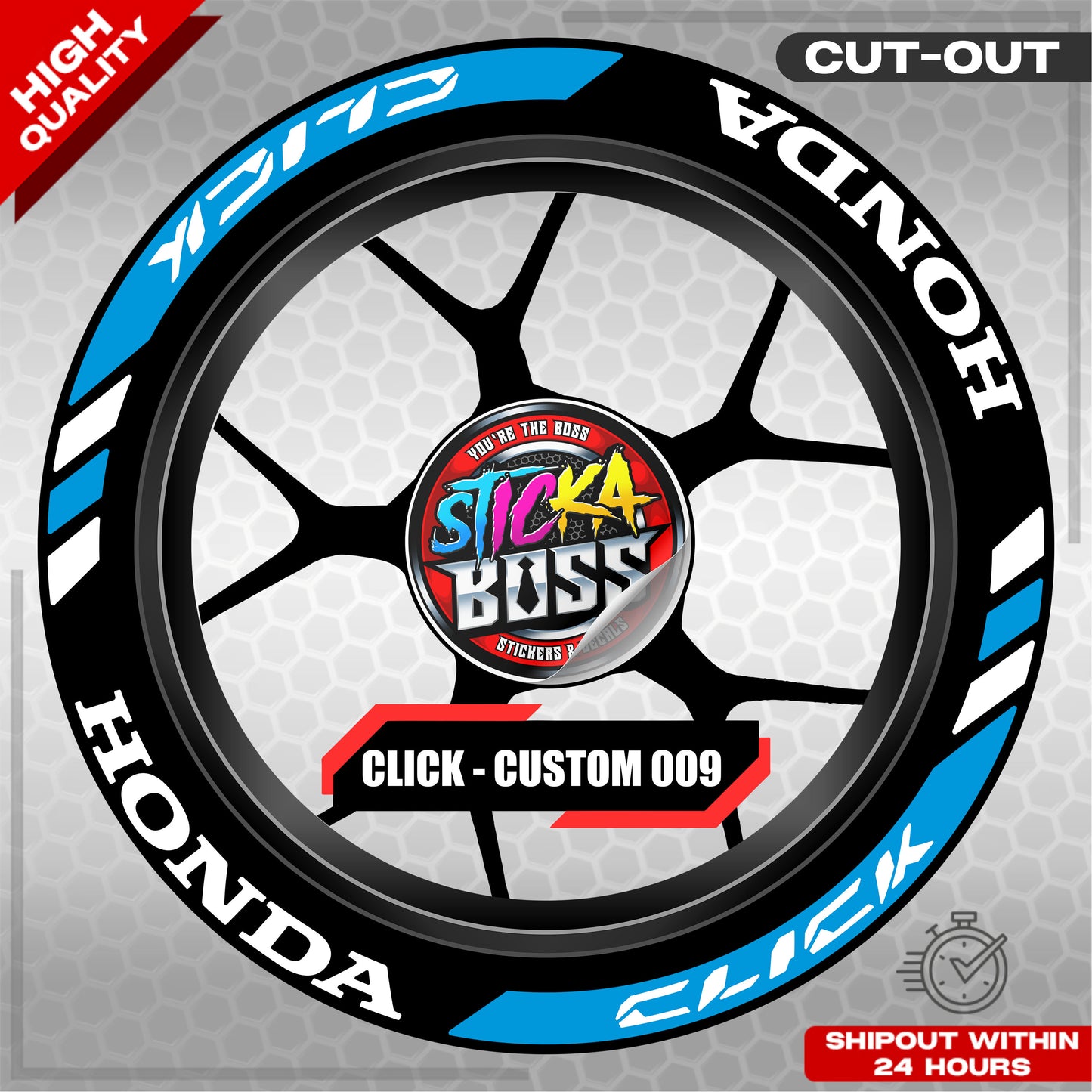 CLICK 125 / 150 / 160 MAG STICKER SET ( 2 MAGS ) - CUSTOM 009 | VINYL WATERPROOF CUT-OUT DECALS