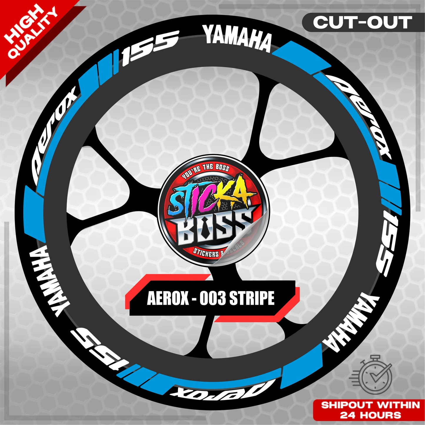 AEROX MAG STICKER SET ( 2 MAGS ) - 003 STRIPE | VINYL WATERPROOF CUT-OUT DECALS