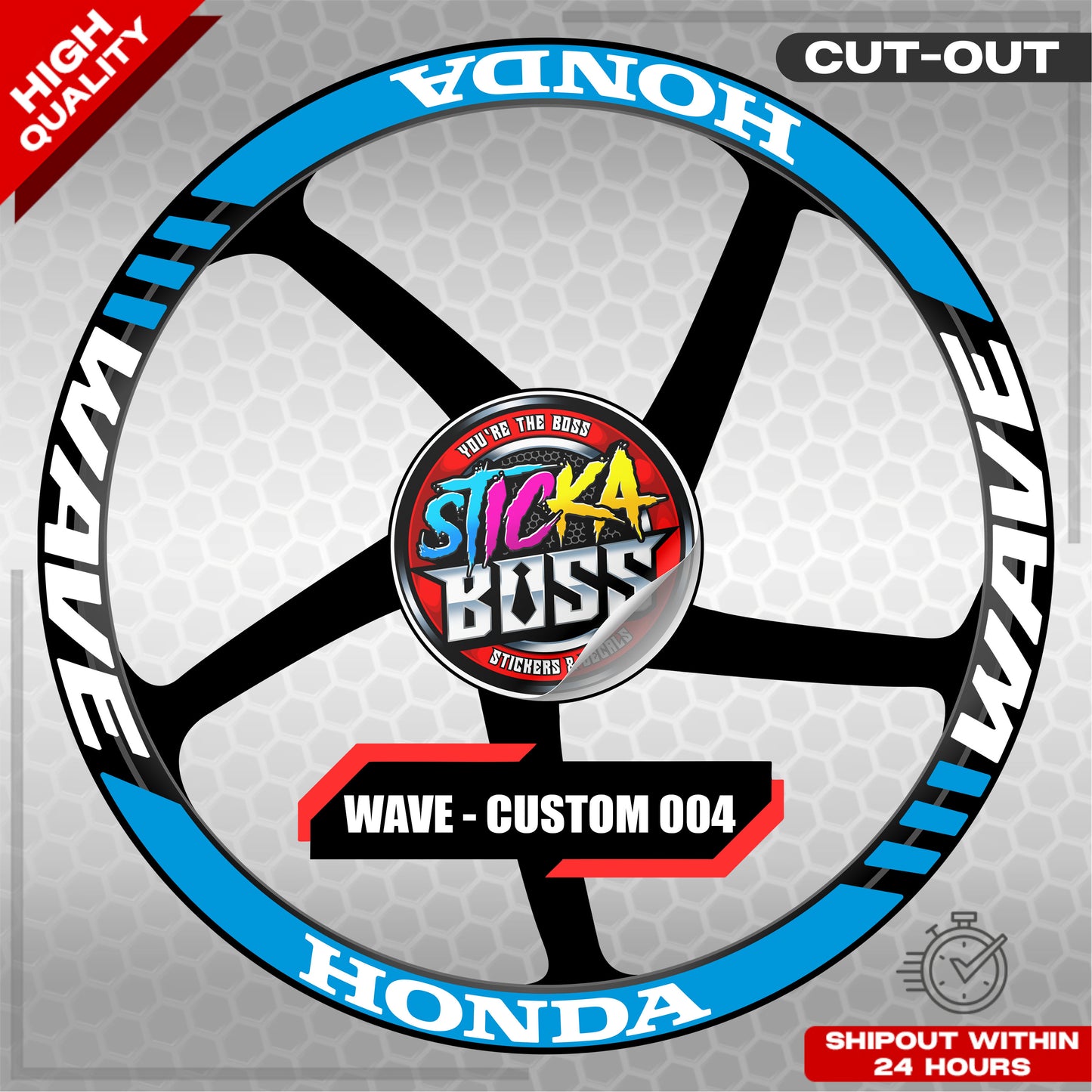 WAVE 110 125 MAG STICKER SET ( 2 MAGS ) - CUSTOM 004 | VINYL WATERPROOF CUT-OUT DECALS