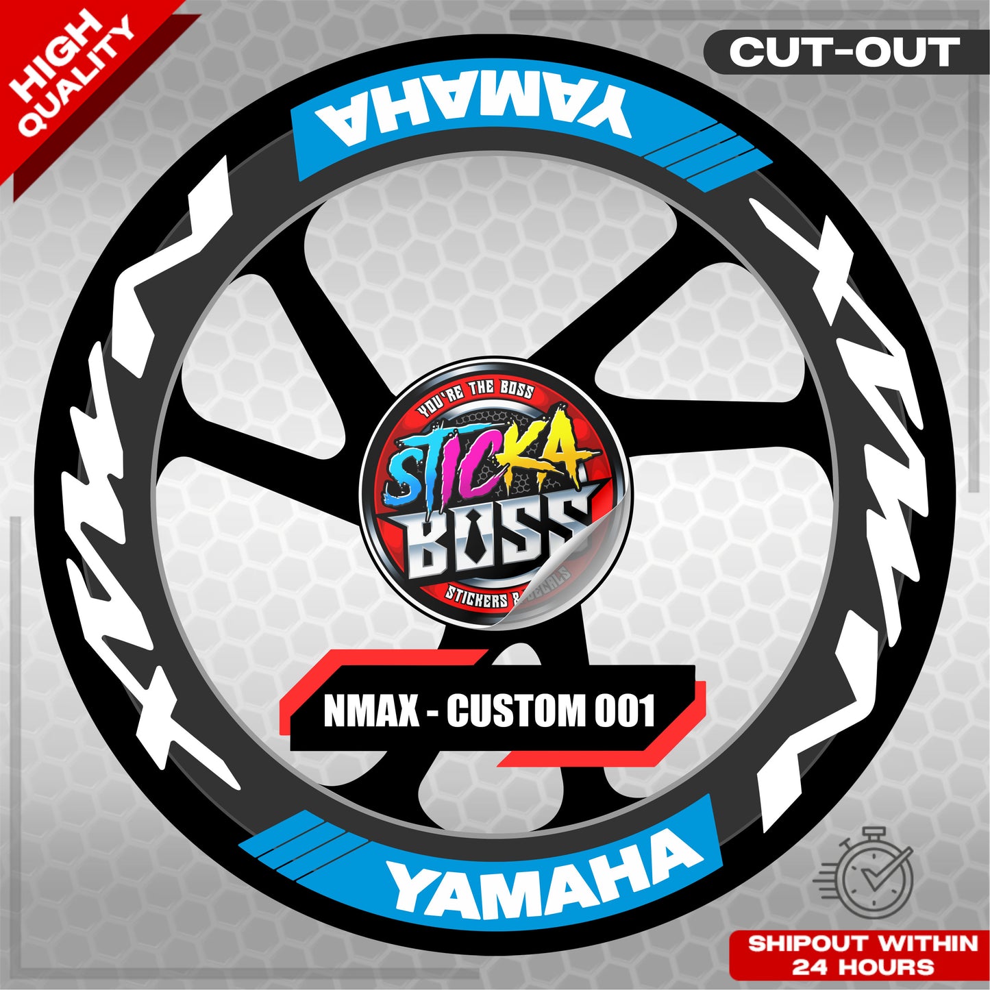 NMAX 155 MAGS STICKER SET ( 2 MAGS ) - CUSTOM 001 | VINYL WATERPROOF CUT-OUT DECALS