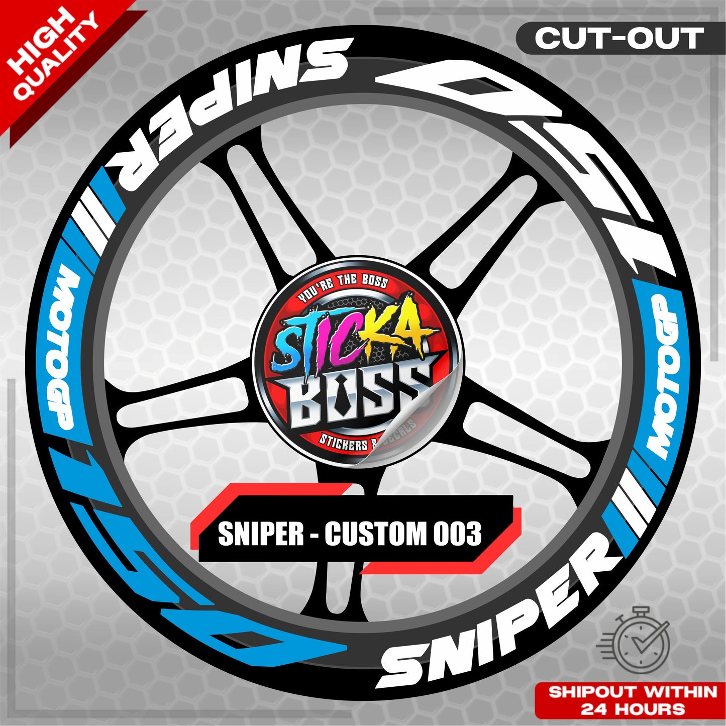 SNIPER 150 / 155 MAGS STICKER SET ( 2 MAGS ) - CUSTOM 003 | VINYL WATERPROOF CUT-OUT DECALS