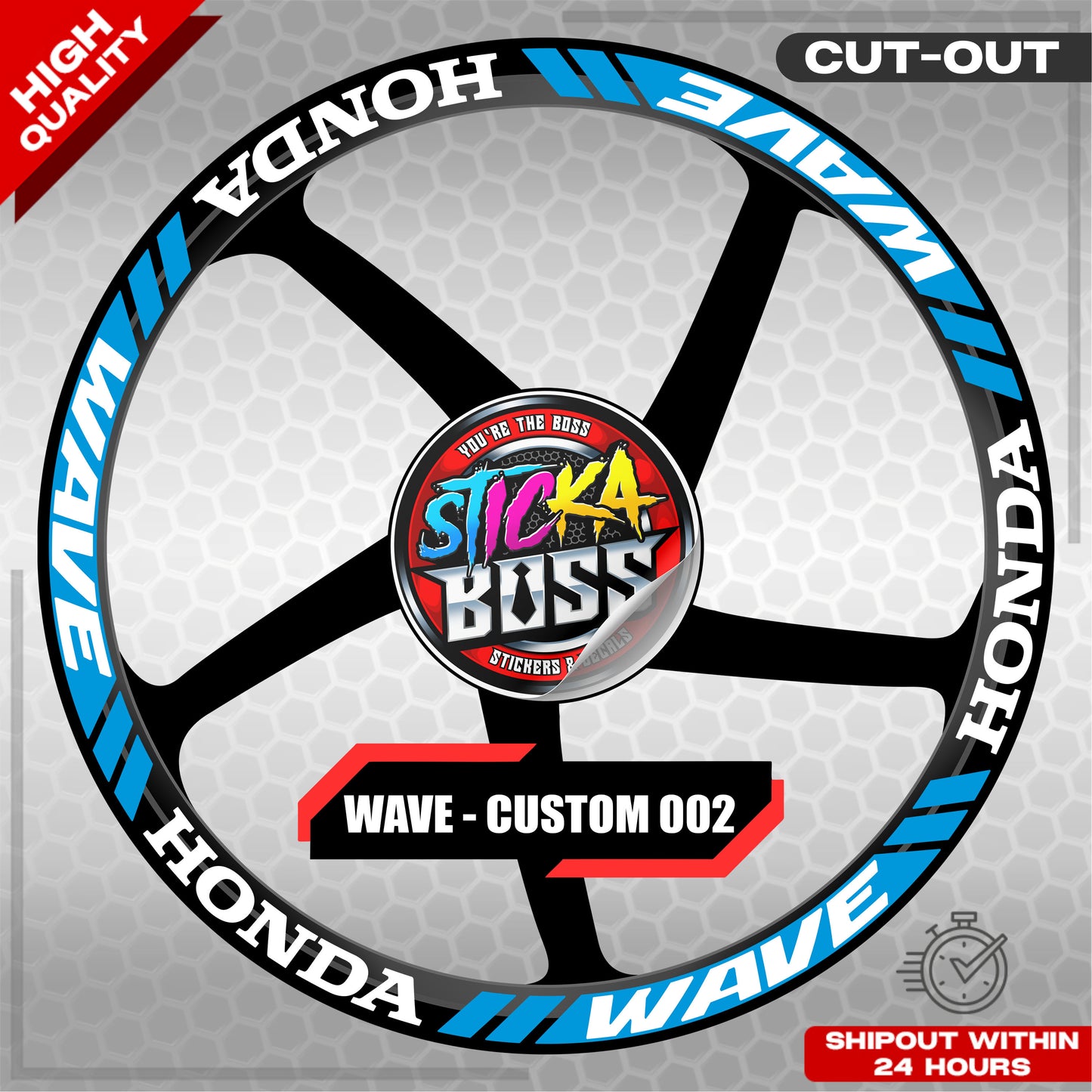 WAVE 110 / 125 MAG STICKER SET ( 2 MAGS ) - CUSTOM 002 | VINYL WATERPROOF CUT-OUT DECALS
