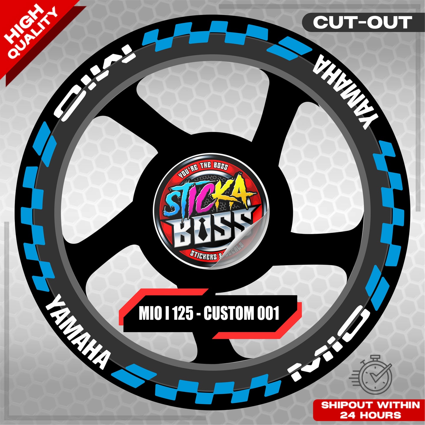 MIO I 125 MAGS STICKER SET ( 2 MAGS ) - CUSTOM 001 | VINYL WATERPROOF CUT-OUT DECALS
