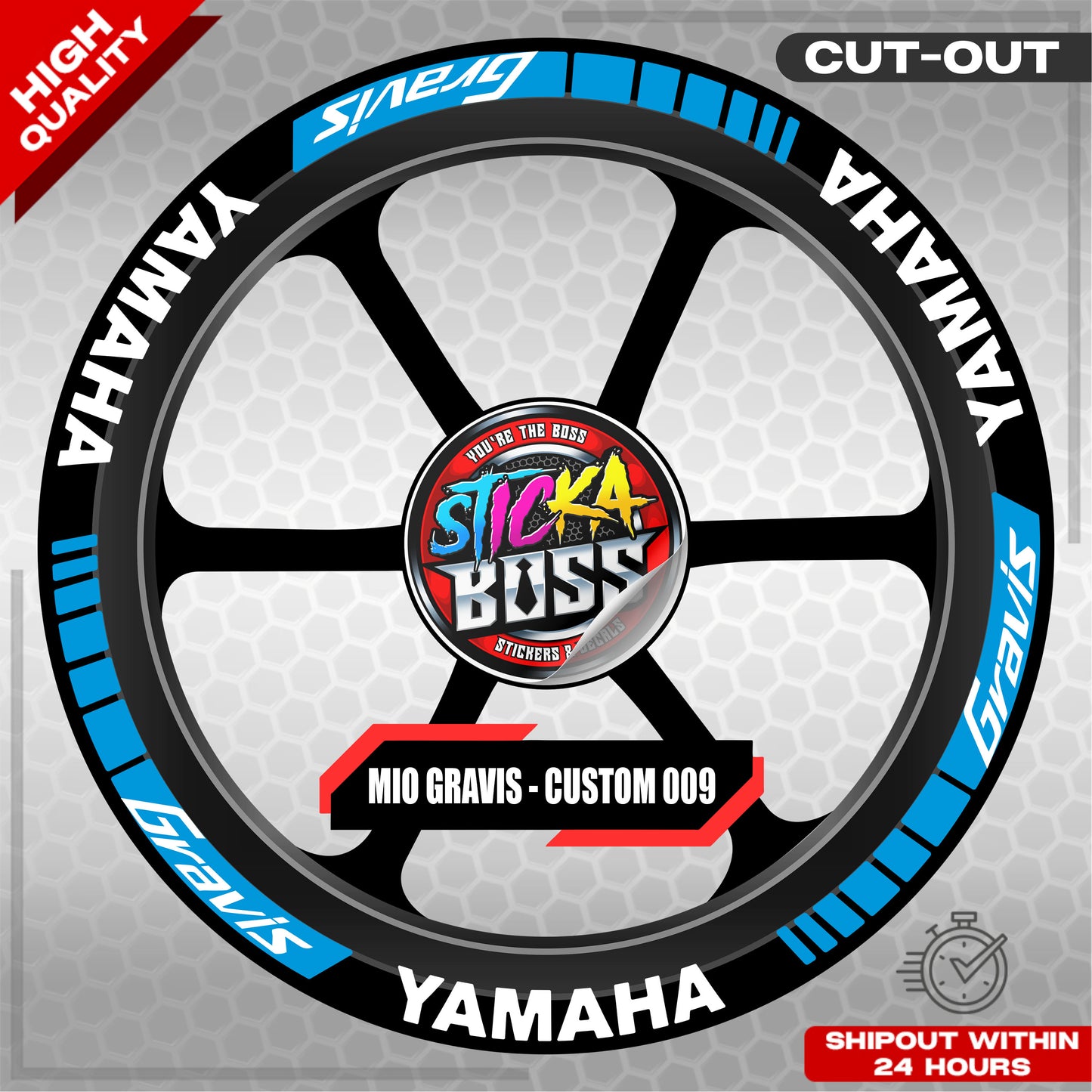 MIO GRAVIS MAG STICKER SET ( 2 MAGS ) - CUSTOM 009 | VINYL WATERPROOF CUT-OUT DECALS