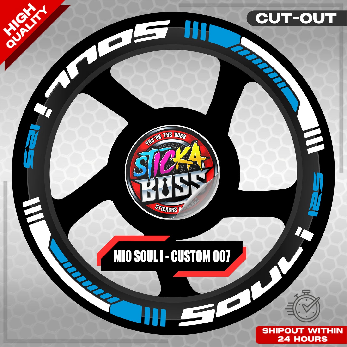 MIO SOUL I 125 MAG STICKER SET ( 2 MAGS ) - CUSTOM 007 | VINYL WATERPROOF CUT-OUT DECALS