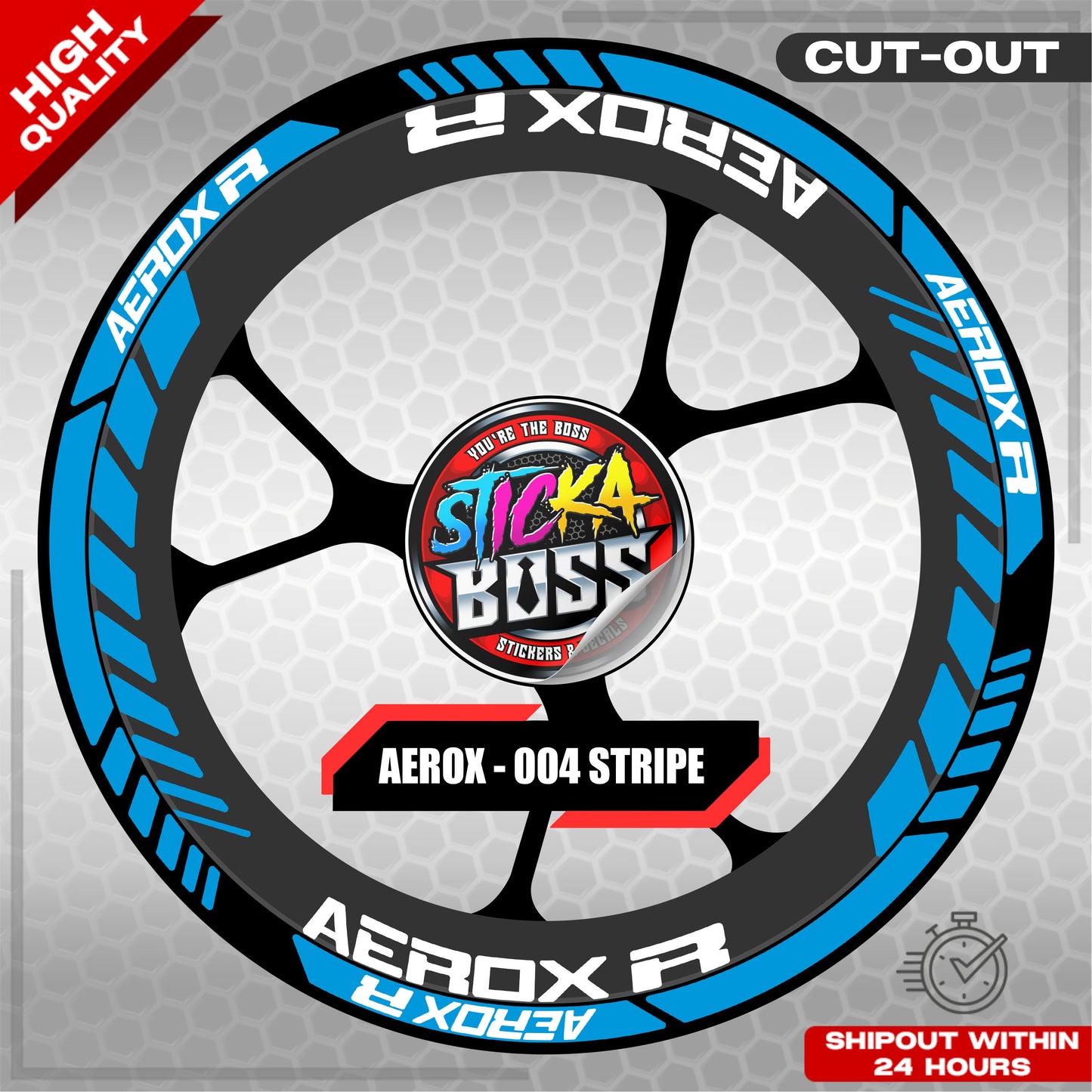 AEROX MAG STICKER SET ( 2 MAGS ) - 004 STRIPE | VINYL WATERPROOF CUT-OUT DECALS