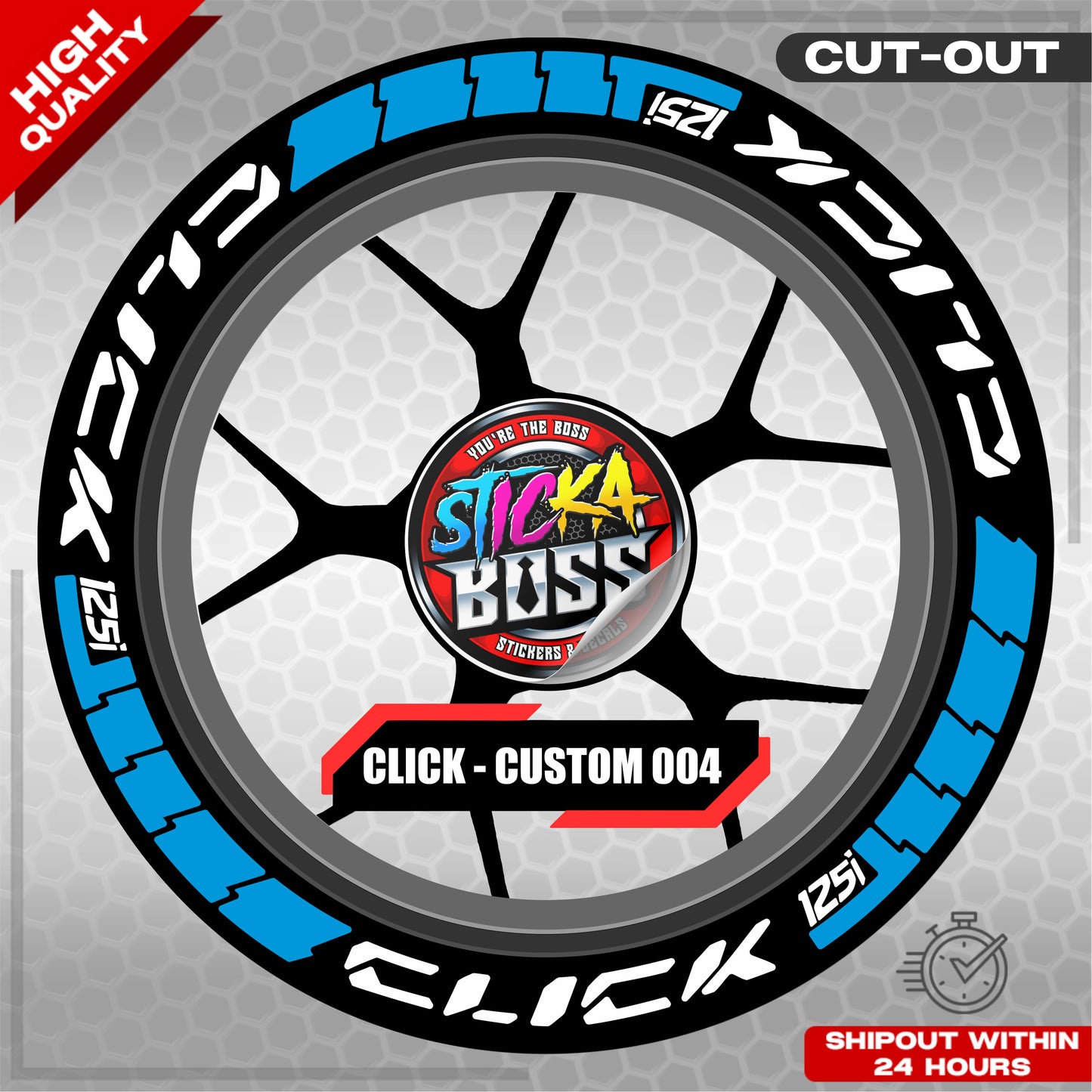 CLICK 125 MAGS STICKER SET ( 2 MAGS ) - CUSTOM 004 | VINYL WATERPROOF CUT-OUT DECALS