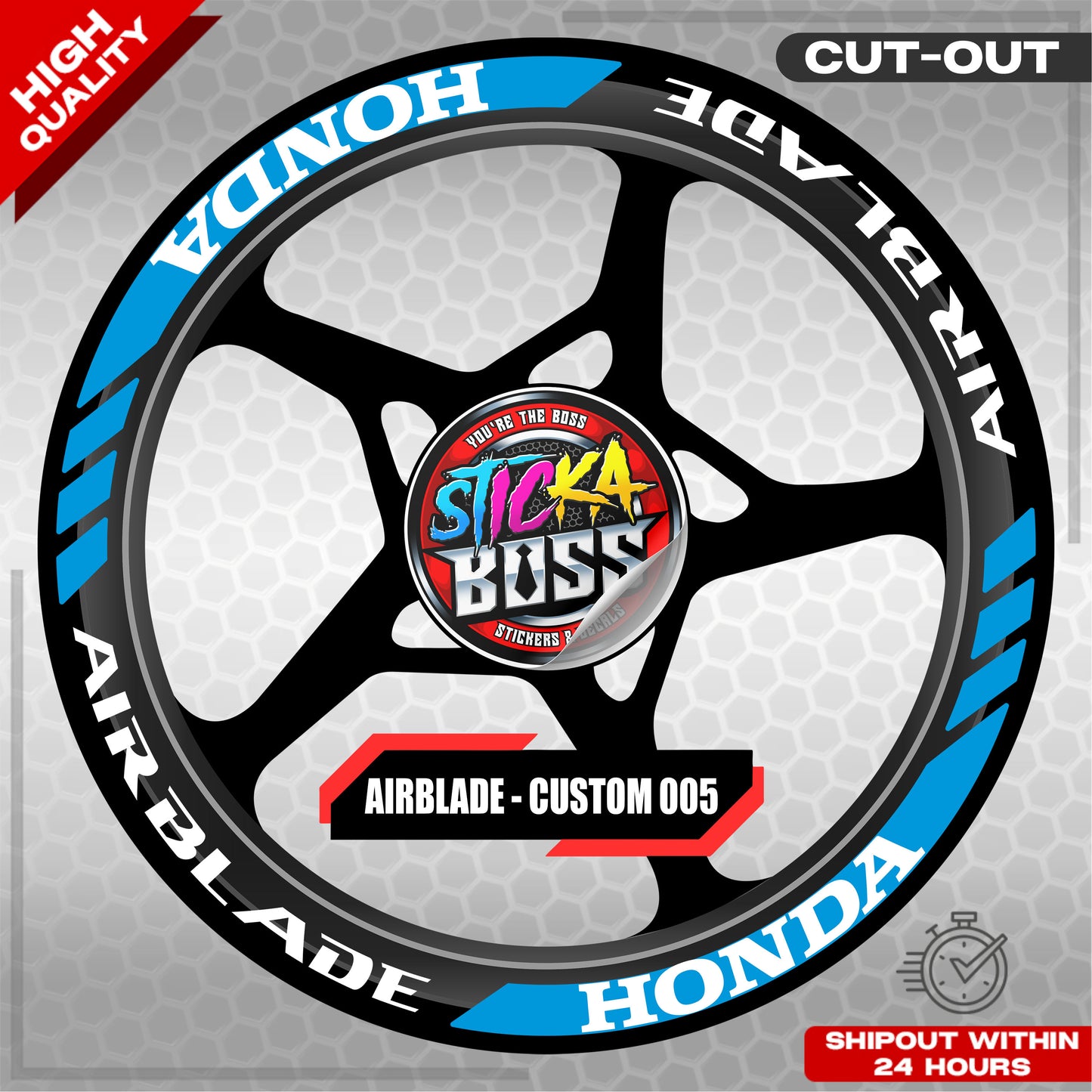 AIRBLADE 150 / 160 MAG STICKER SET ( 2 MAGS ) - CUSTOM 005 | VINYL WATERPROOF CUT-OUT DECALS