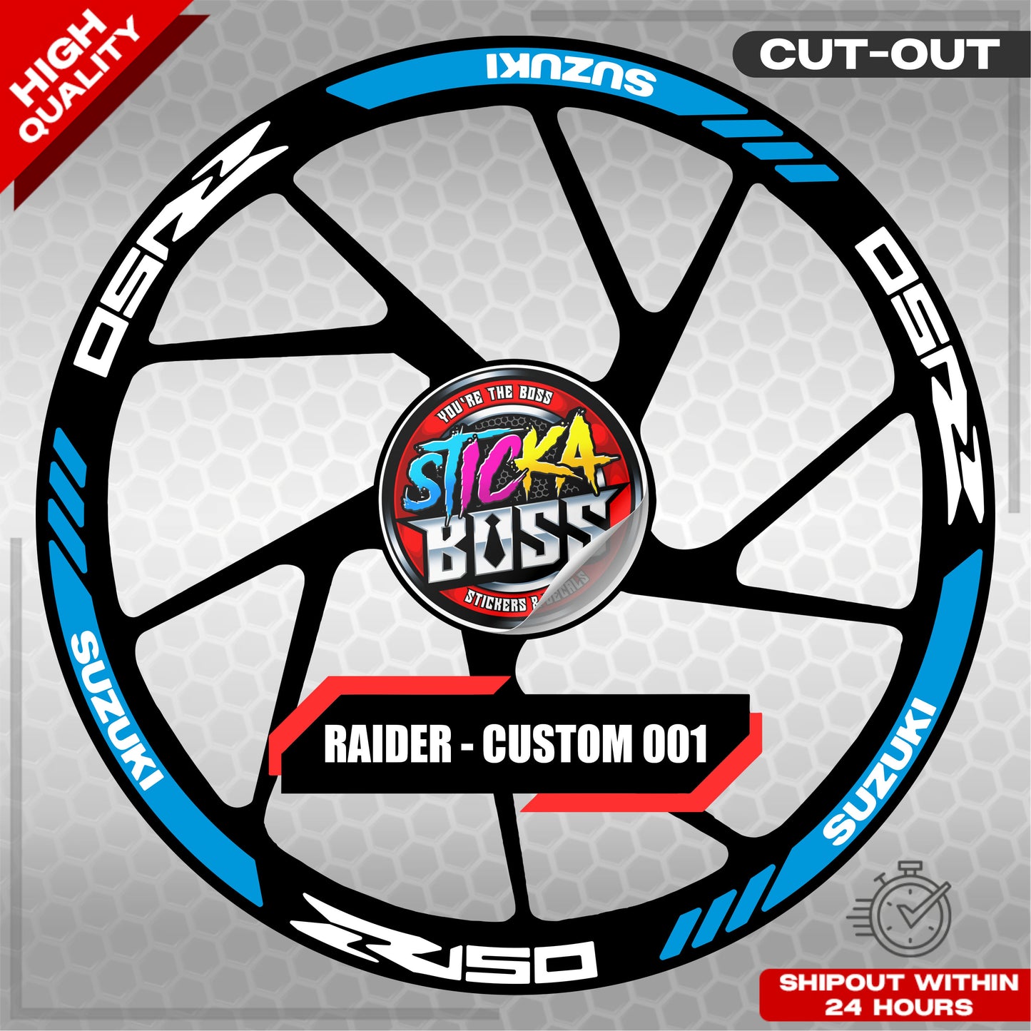 RAIDER R150 MAG STICKER SET ( 2 MAGS ) - CUSTOM 001 | VINYL WATERPROOF CUT-OUT DECALS
