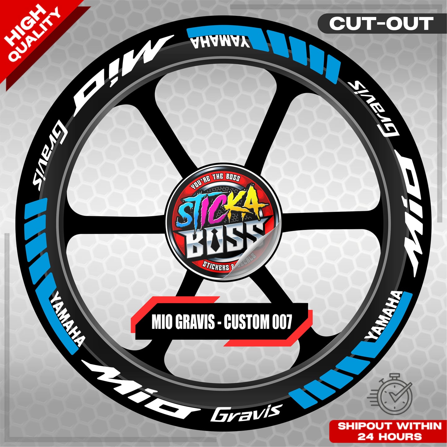 MIO GRAVIS MAG STICKER SET ( 2 MAGS ) - CUSTOM 007 | VINYL WATERPROOF CUT-OUT DECALS
