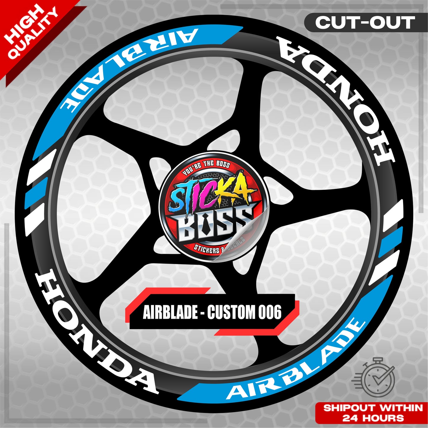 AIRBLADE 150 / 160 MAG STICKER SET ( 2 MAGS ) - CUSTOM 006 | VINYL WATERPROOF CUT-OUT DECALS