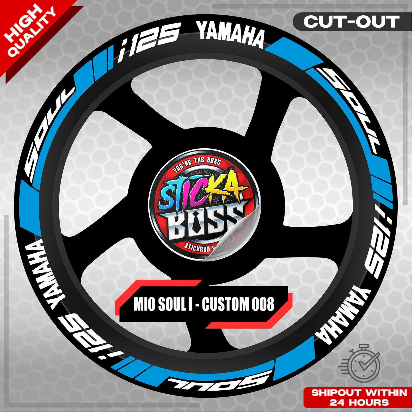 MIO SOUL I 125 MAG STICKER SET ( 2 MAGS ) - CUSTOM 008 | VINYL WATERPROOF CUT-OUT DECALS