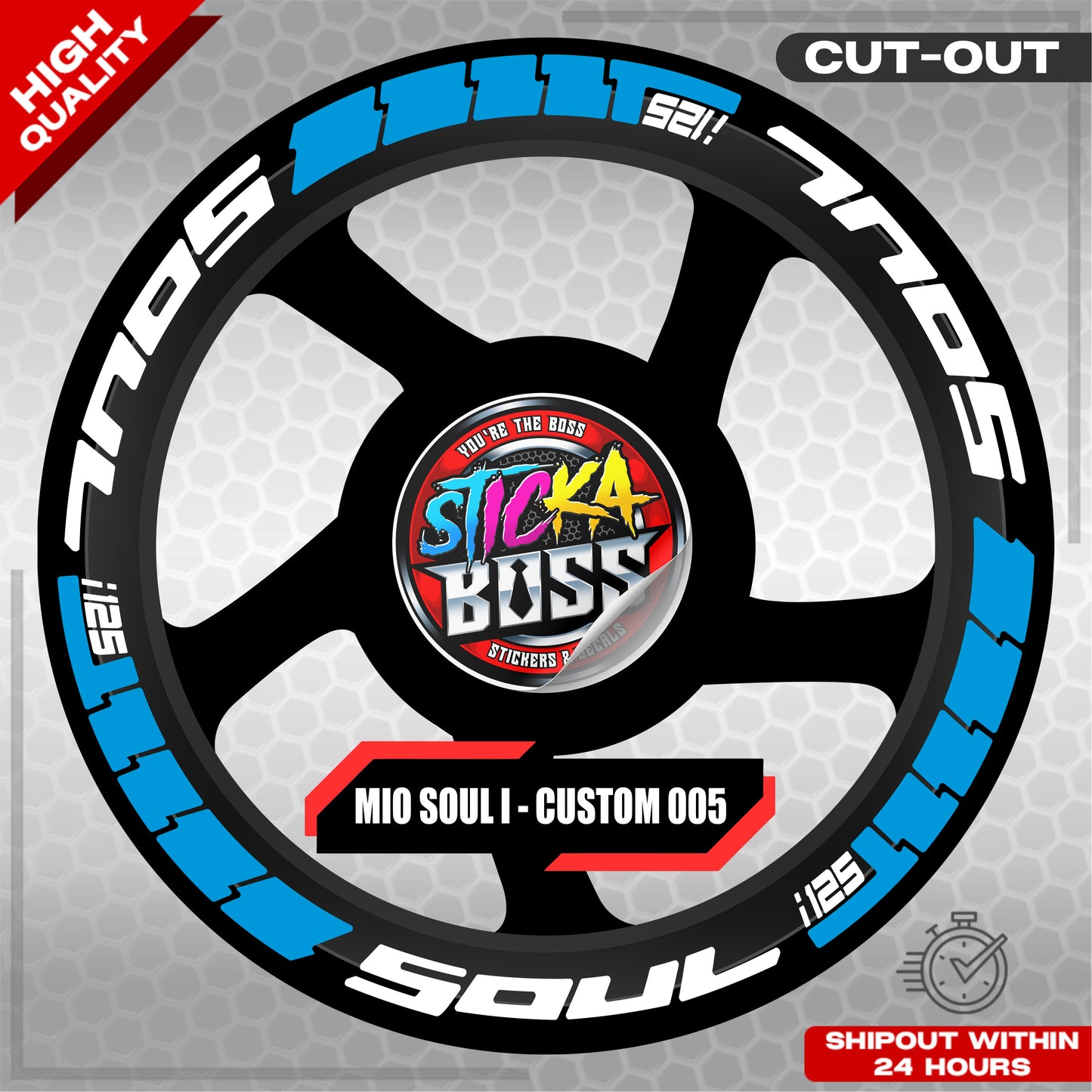 MIO SOUL I 125 MAG STICKER SET ( 2 MAGS ) - CUSTOM 005 | VINYL WATERPROOF CUT-OUT DECALS