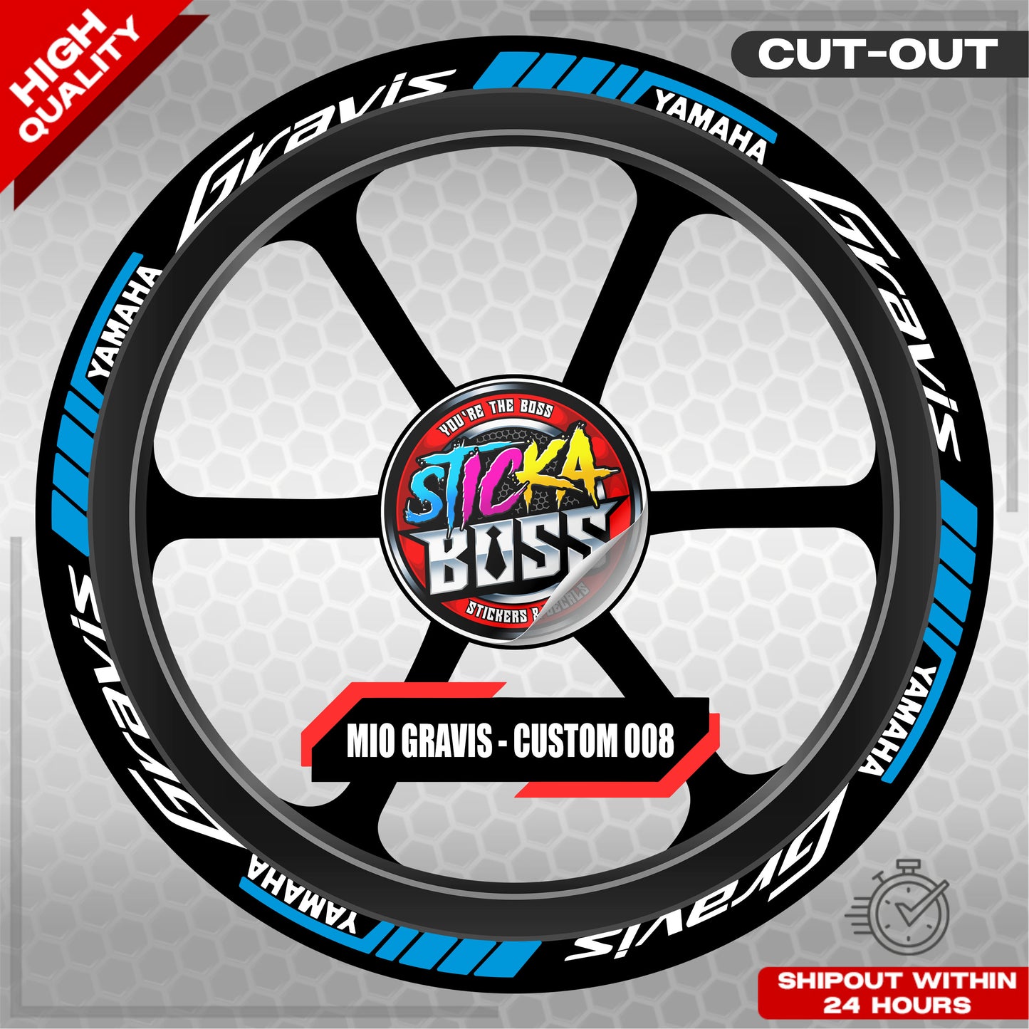 MIO GRAVIS MAG STICKER SET ( 2 MAGS ) - CUSTOM 008 | VINYL WATERPROOF CUT-OUT DECALS