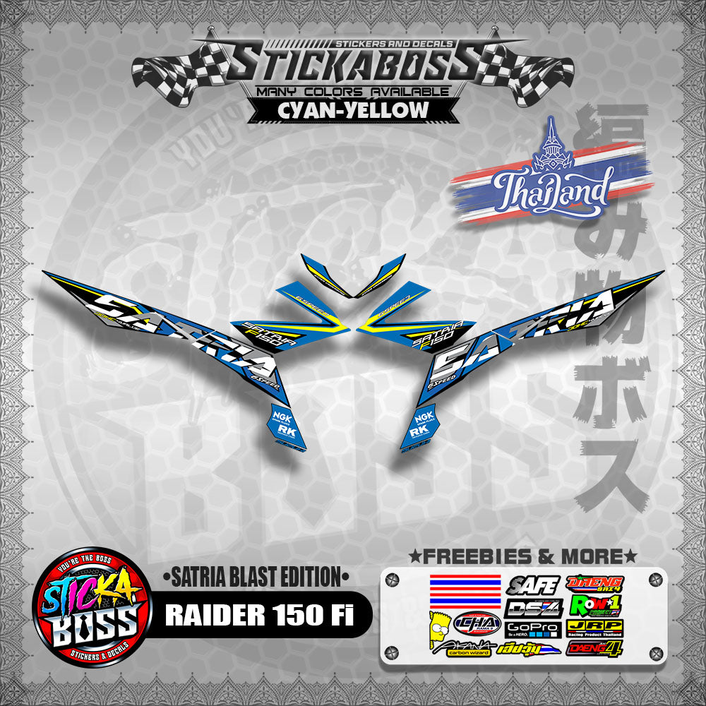 SUZUKI RAIDER 150 Fi Thai Decals ( Satria Blast Edition )【WITH FREEBIES】Thailand Concept