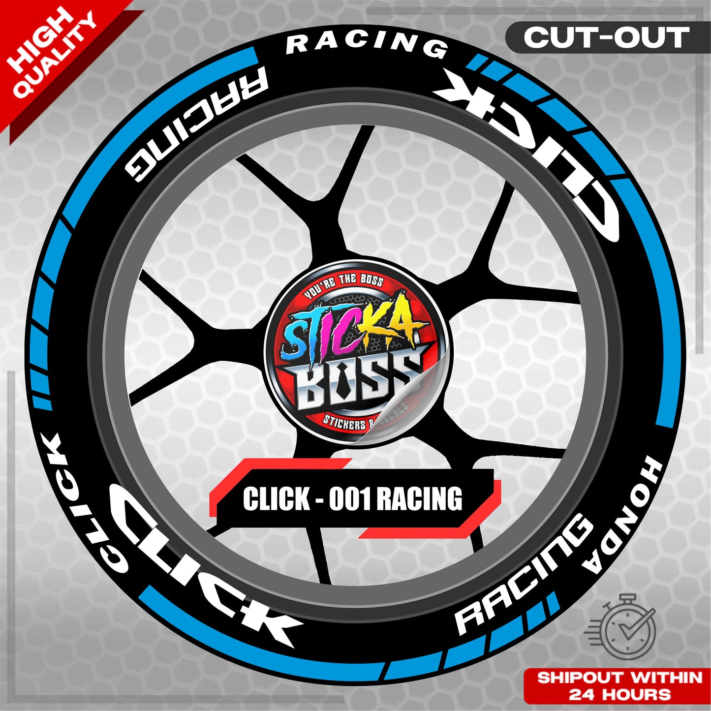 CLICK 125 / 150 / 160 MAGS STICKER SET ( 2 MAGS ) - 001 RACING | VINYL WATERPROOF CUT-OUT DECALS