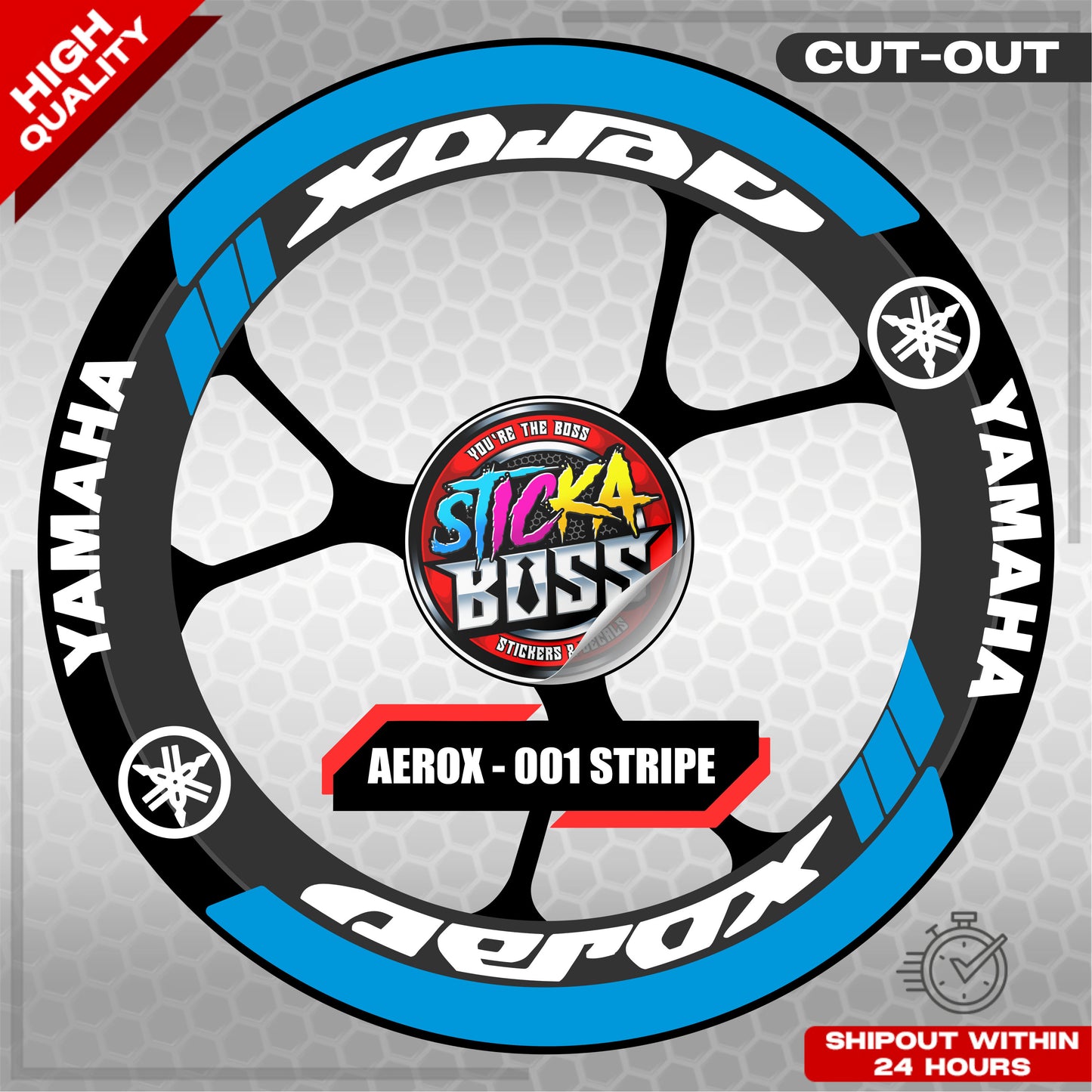 AEROX MAG STICKER SET ( 2 MAGS ) - 001 STRIPE | VINYL WATERPROOF CUT-OUT DECALS