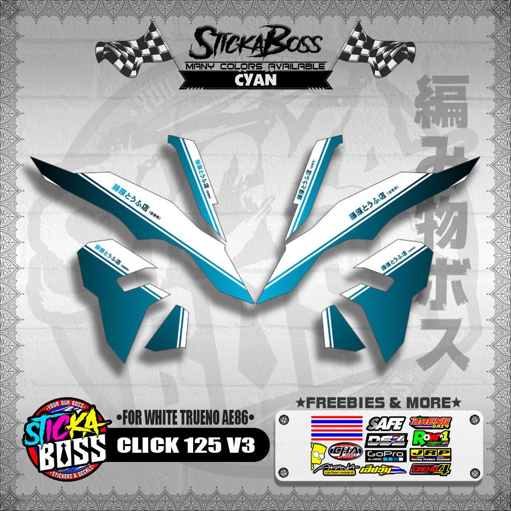 CLICK 125 V3 DECALS ( FOR WHITE TRUENO AE86 )【WITH FREEBIES】