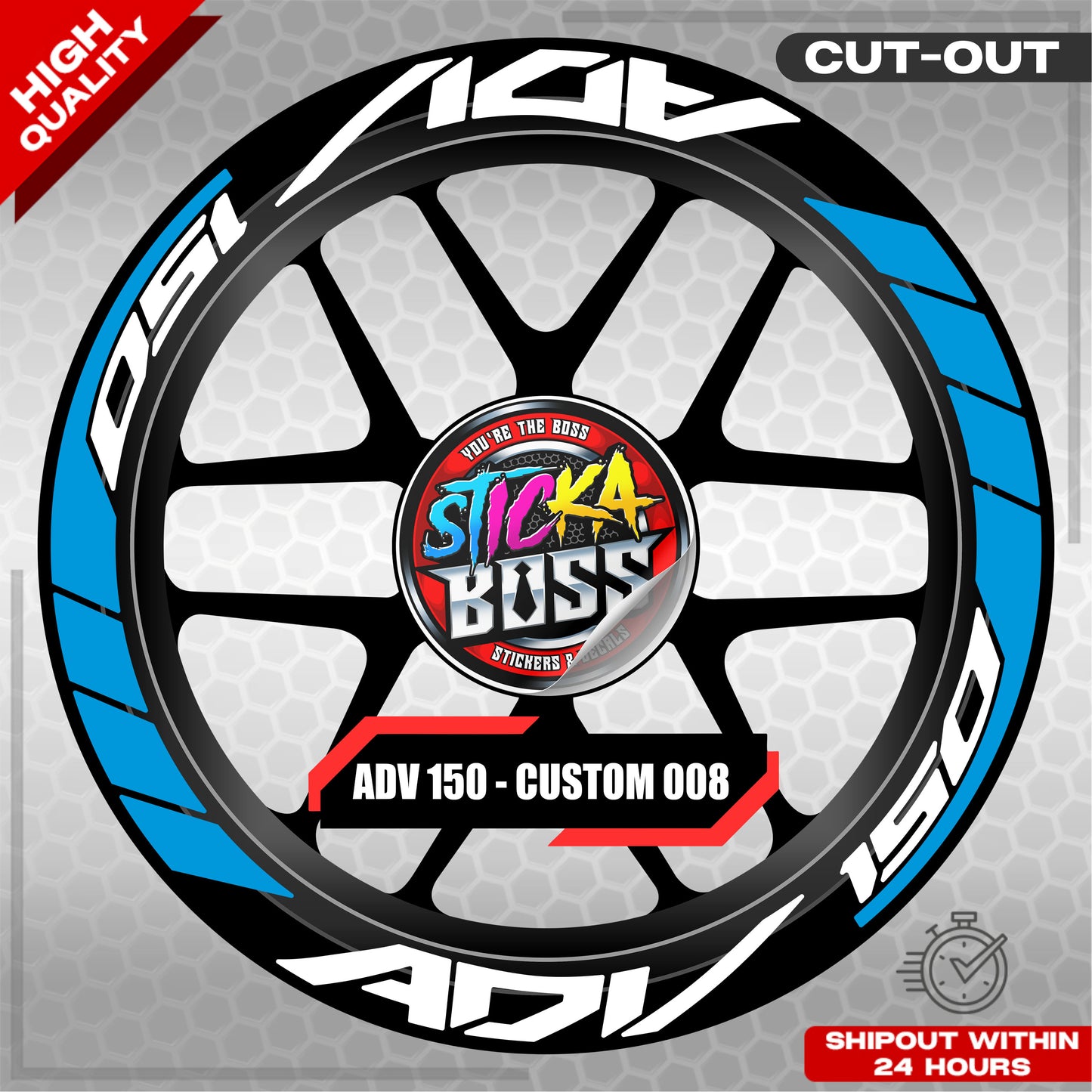 ADV 150 MAG STICKER SET ( 2 MAGS ) - CUSTOM 008 | VINYL WATERPROOF CUT-OUT DECALS