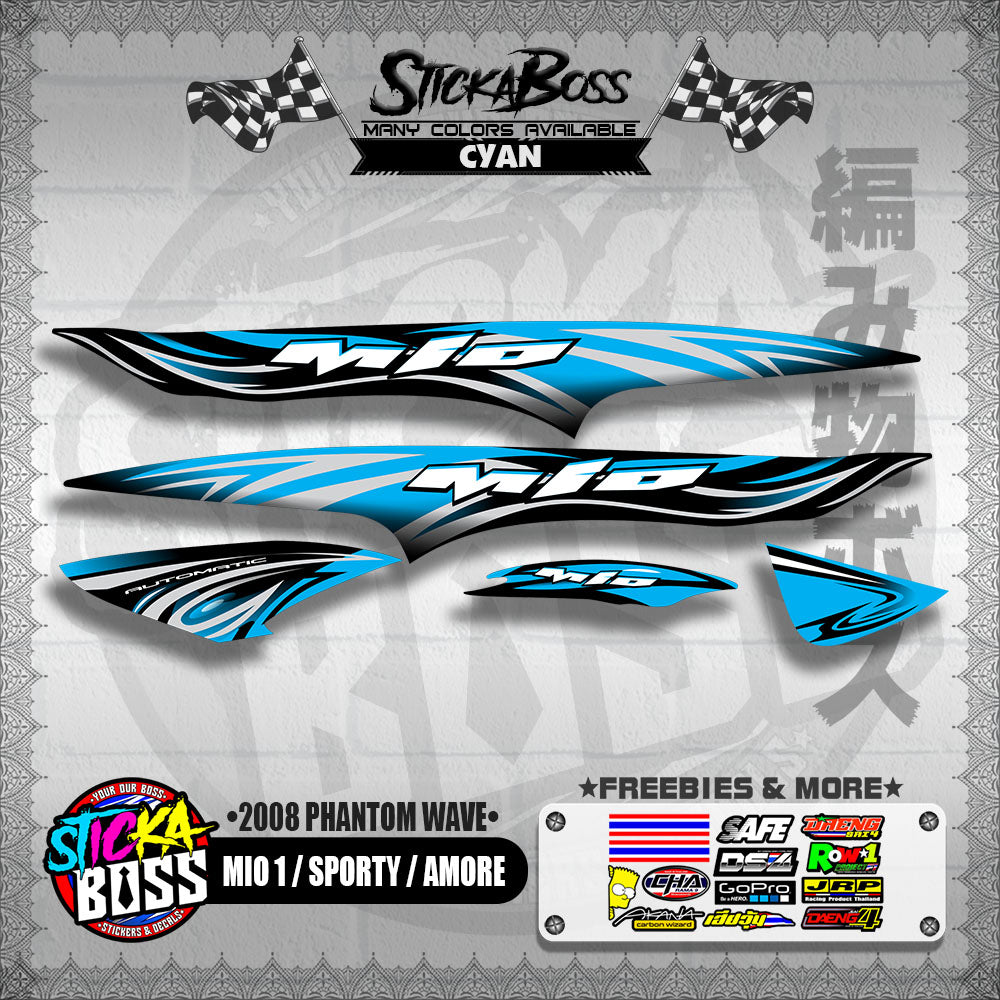 MIO 1 / SPORTY / AMORE DECALS ( 2008 PHANTOM WAVE )【WITH FREEBIES】