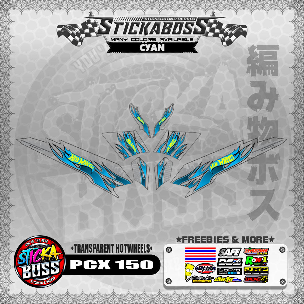 【PREMIUM UV PRINT】TRANSPARENT PCX 150 DECALS ( HOTWHEELS )【WITH FREEBIES】