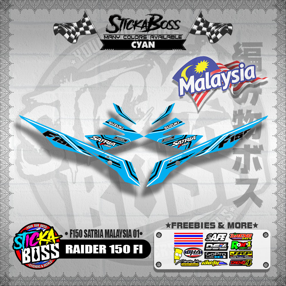 RAIDER 150 FI MALAYSIAN DECALS ( F150 SATRIA MALAYSIA 01 )【WITH FREEBIES】
