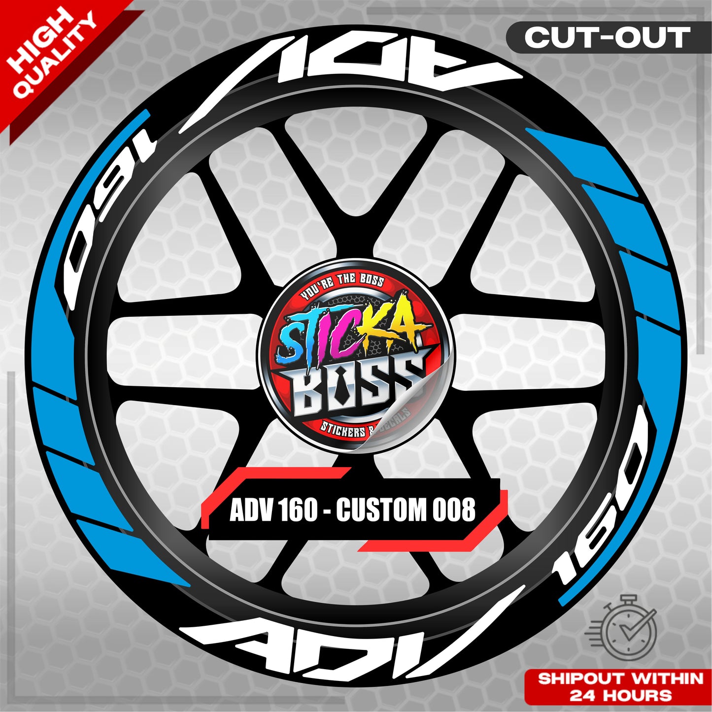 ADV 160 MAG STICKER SET ( 2 MAGS ) - CUSTOM 008 | VINYL WATERPROOF CUT-OUT DECALS