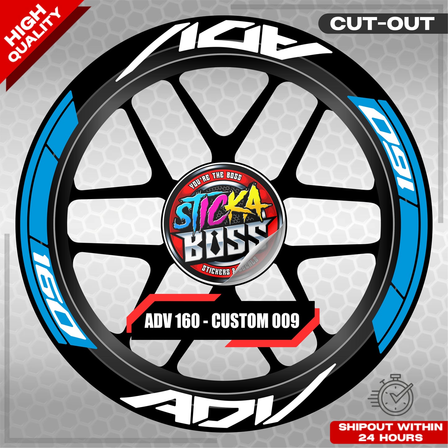 ADV 160 MAG STICKER SET ( 2 MAGS ) - CUSTOM 009 | VINYL WATERPROOF CUT-OUT DECALS