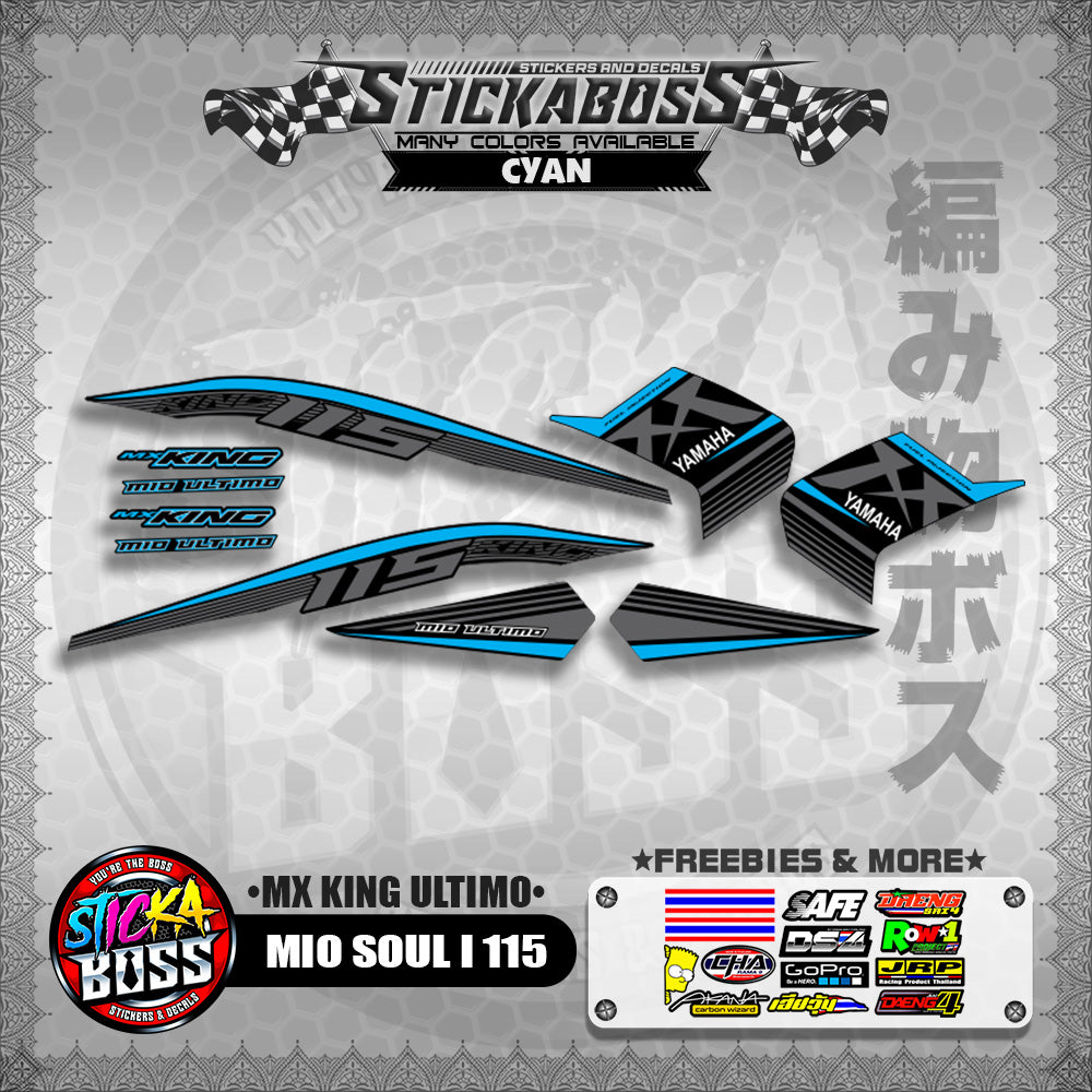 MIO SOUL I 115 STICKER DECALS ( MX KING ULTIMO )【WITH FREEBIES】