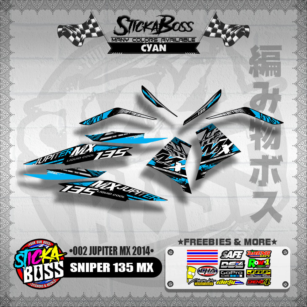 SNIPER 135 MX DECALS ( 002 JUPITER MX 2014 )【WITH FREEBIES】
