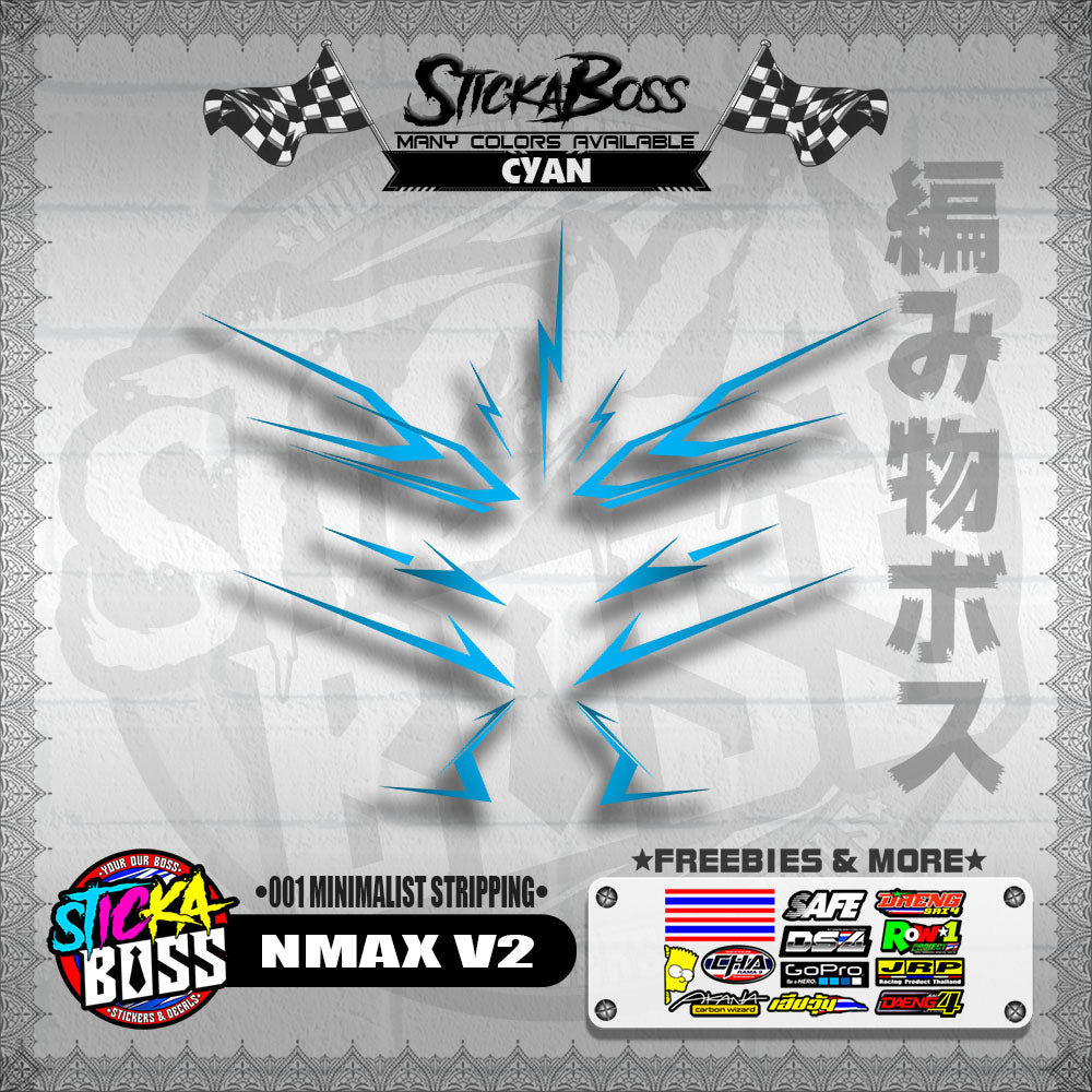 NMAX V2 DECALS ( 001 MINIMALIST STRIPPING )【WITH FREEBIES】