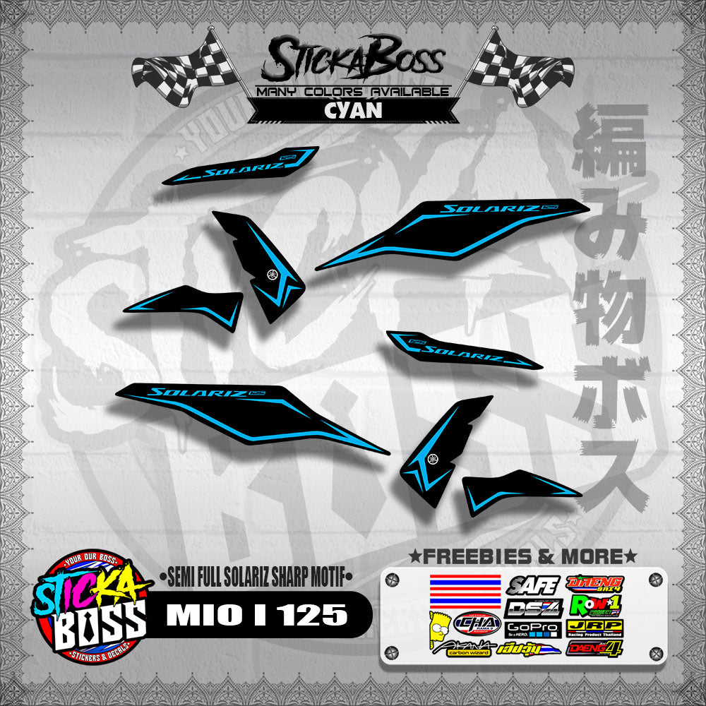 MIO I 125 MALAYSIAN DECALS ( SEMI FULL SOLARIZ SHARP MOTIF )【WITH FREEBIES】
