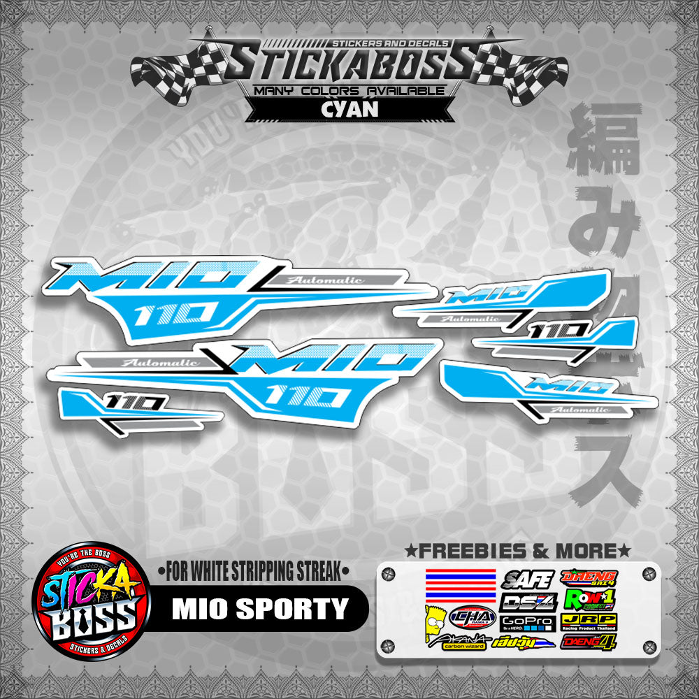 MIO SPORTY THAI CONCEPT STICKER DECALS ( FOR WHITE STRIPPING STREAK )【WITH FREEBIES】