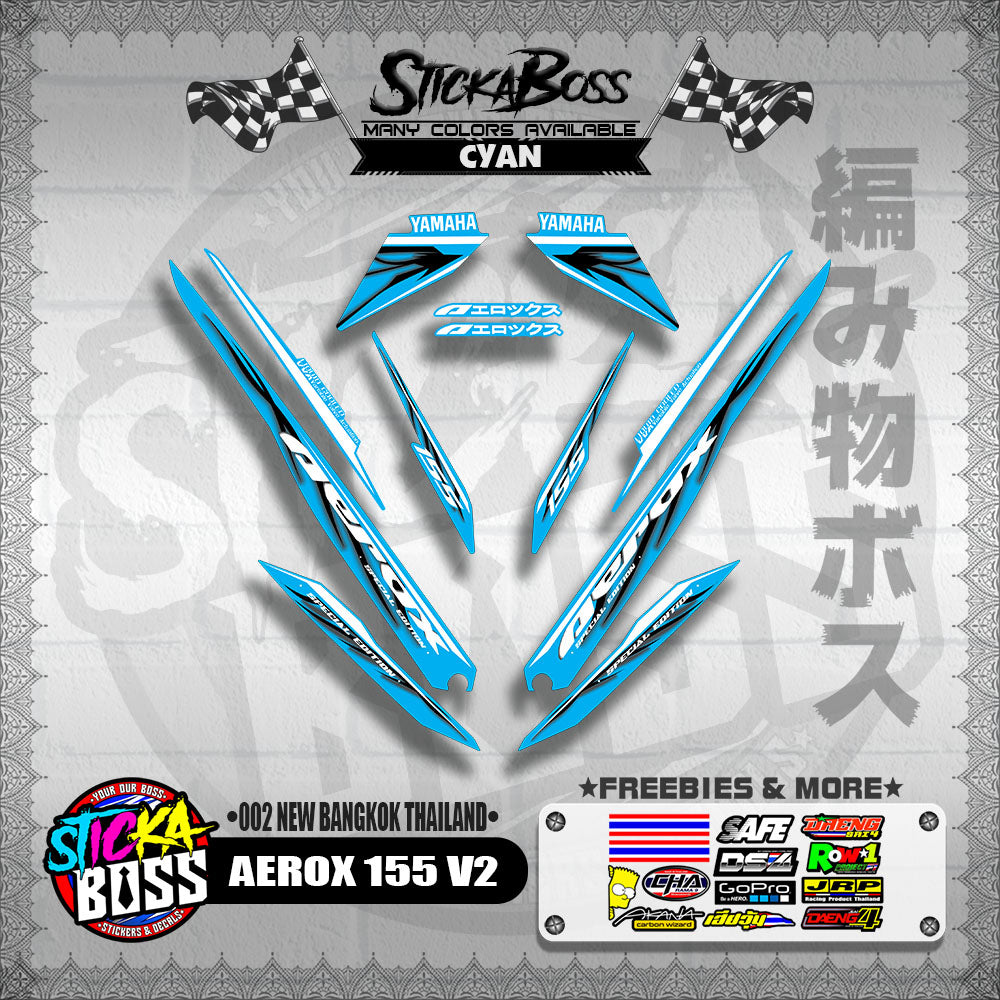 AEROX 155 V2 DECALS ( 002 NEW BANGKOK THAILAND )【WITH FREEBIES】