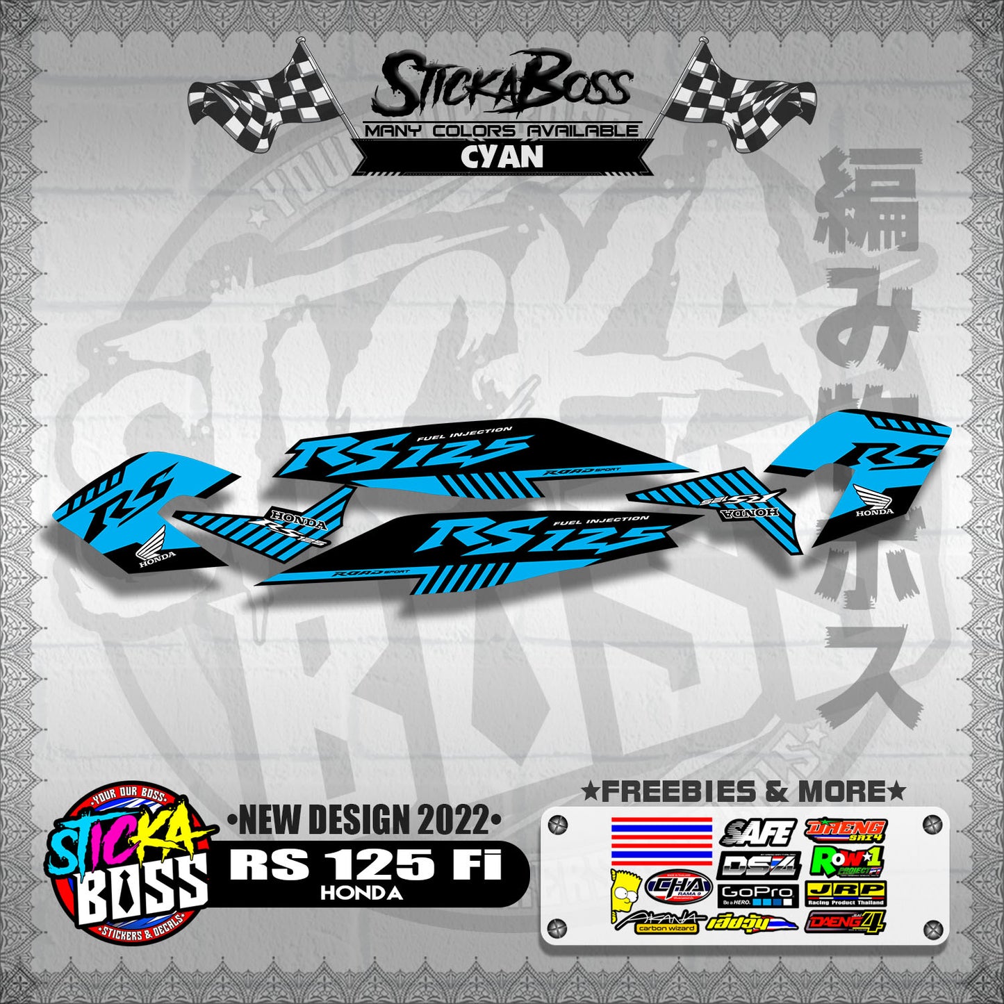 RS 125 Fi DECALS ( NEW DESIGN 2022 )【WITH FREEBIES】