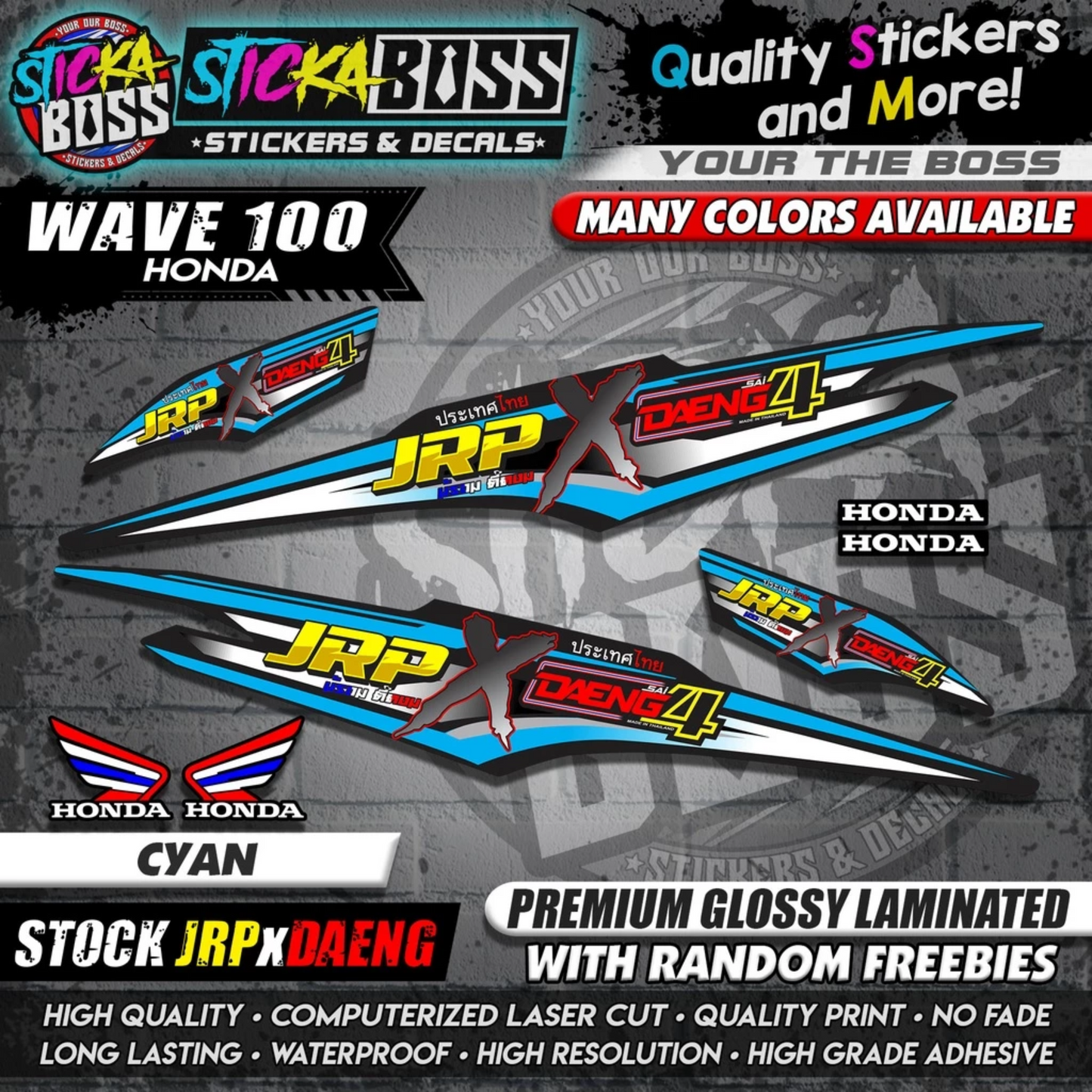 HONDA WAVE 100 Thai Decals ( Stock JRP x DAENG )【WITH FREEBIES】