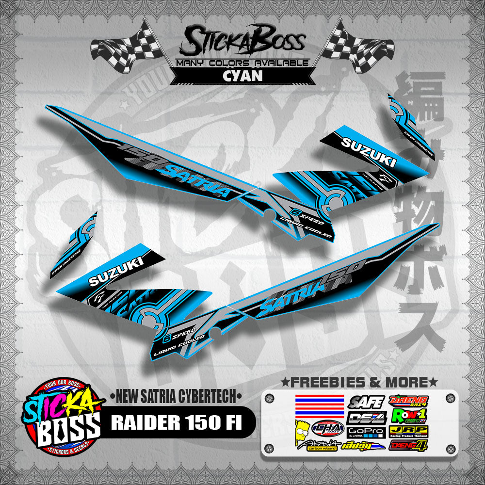 RAIDER 150 FI DECALS ( NEW SATRIA CYBERTECH )【WITH FREEBIES】