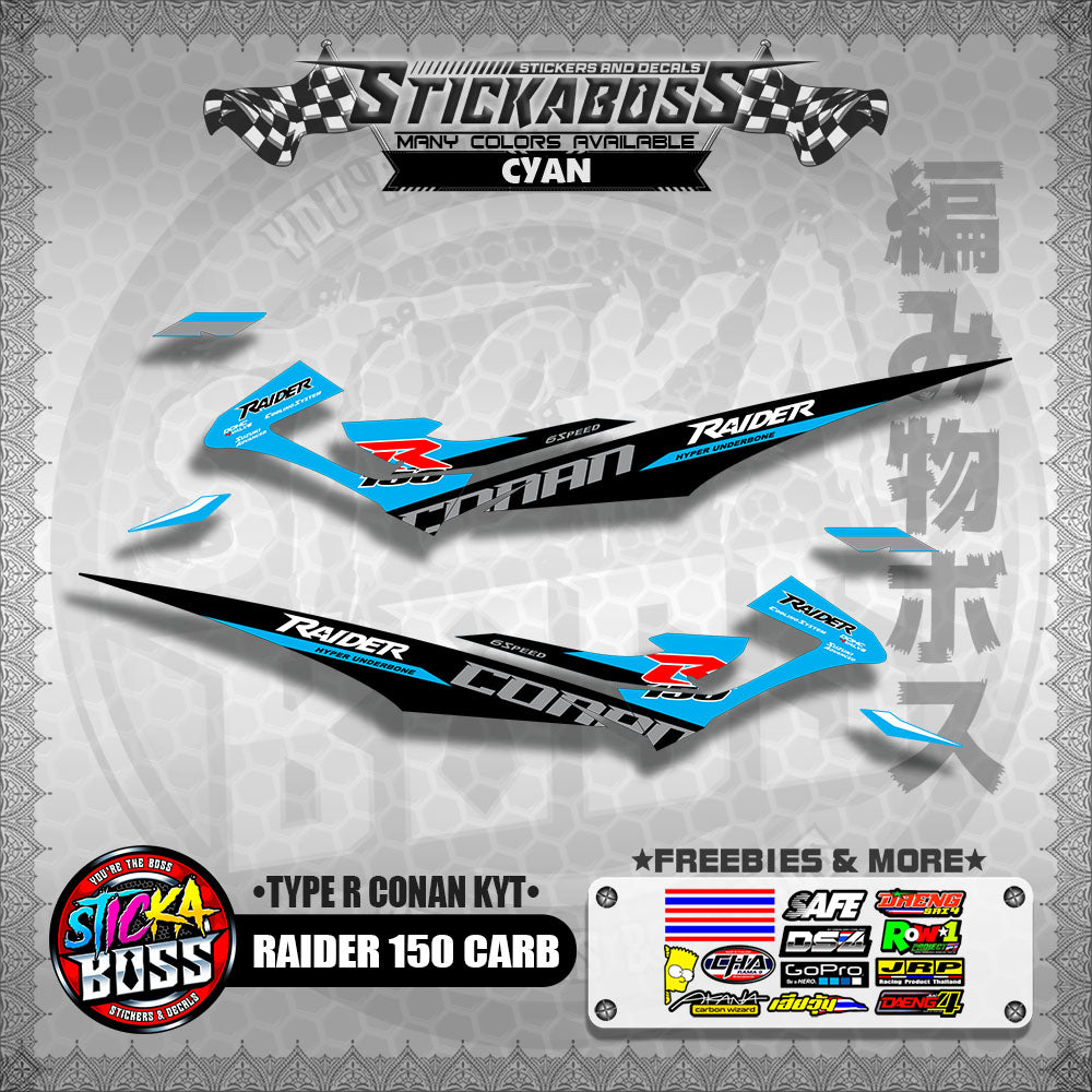 RAIDER 150 CARB DECALS ( TYPE R CONAN KYT )【WITH FREEBIES】