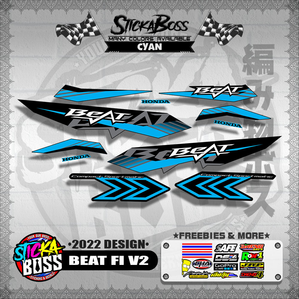 Beat V2 Malaysian Decals ( 2022 Design )【WITH FREEBIES】 Malaysia Concept
