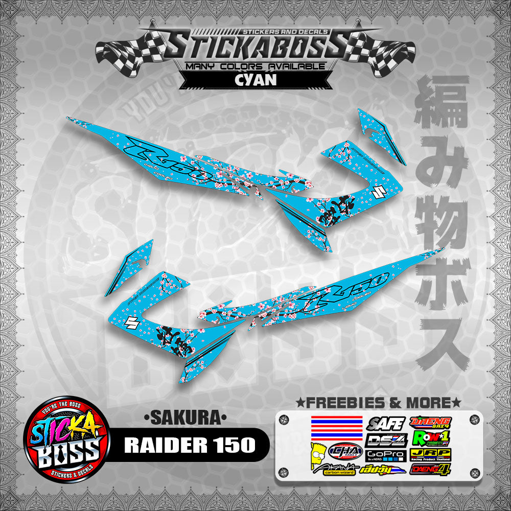 RAIDER 150 REBORN CARB STICKER DECALS ( SAKURA )【WITH FREEBIES】