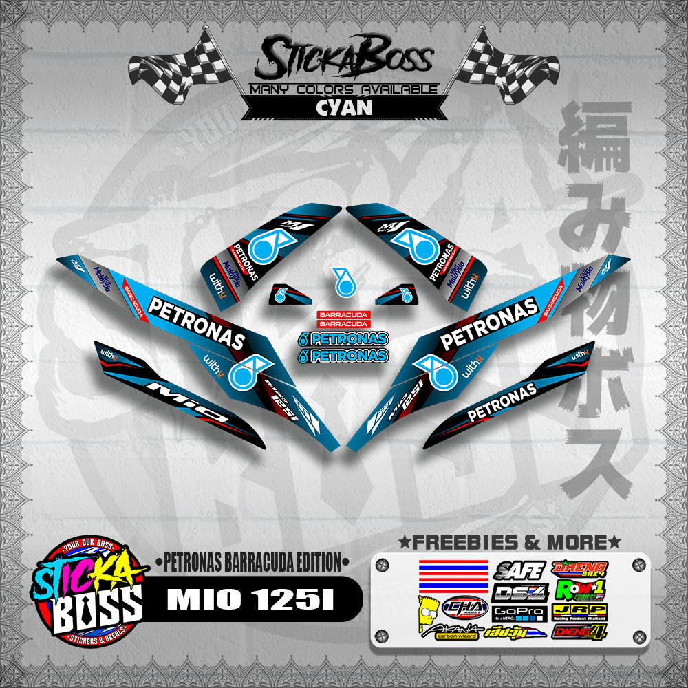 MIO 125i DECALS ( PETRONAS BARRACUDA EDITION )【WITH FREEBIES】