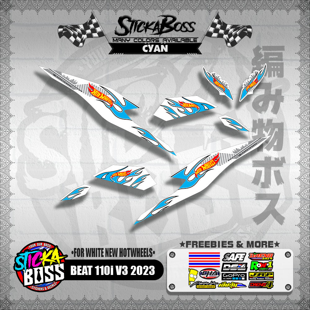 BEAT 110i V3 2023 DECALS ( FOR WHITE NEW HOTWHEELS )【WITH FREEBIES】