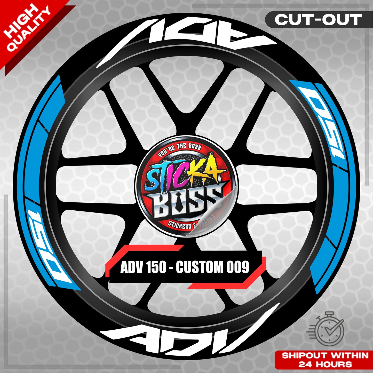 ADV 150 MAG STICKER SET ( 2 MAGS ) - CUSTOM 009 | VINYL WATERPROOF CUT-OUT DECALS