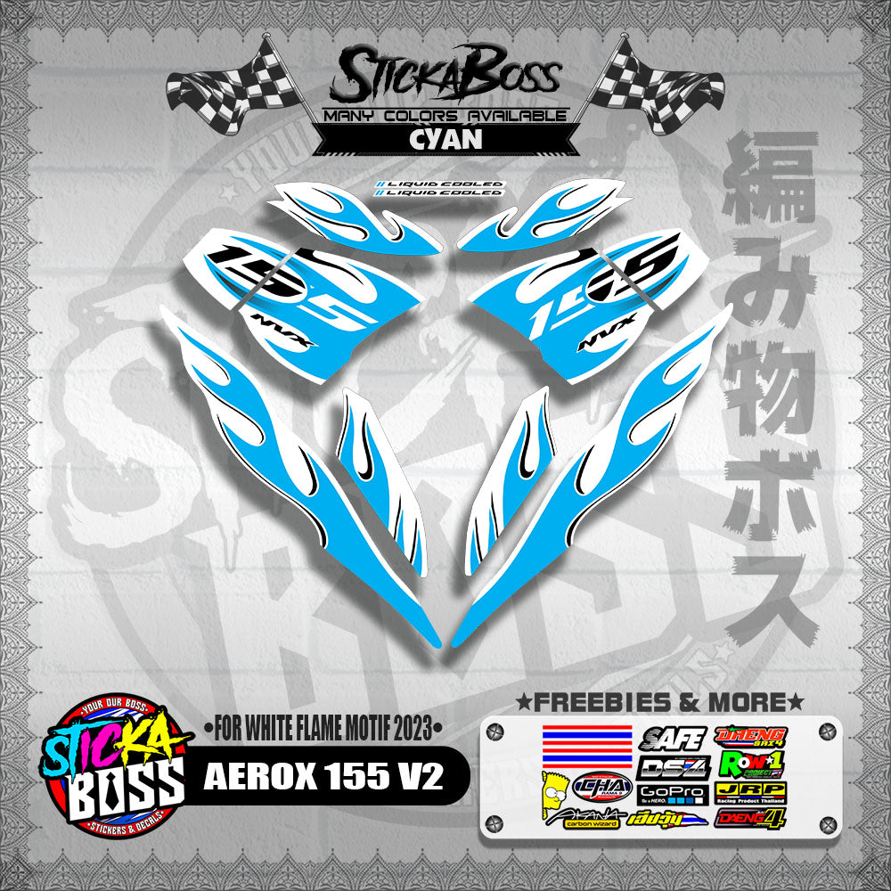 AEROX 155 V2 ( FOR WHITE FLAME MOTIF 2023 )【WITH FREEBIES】