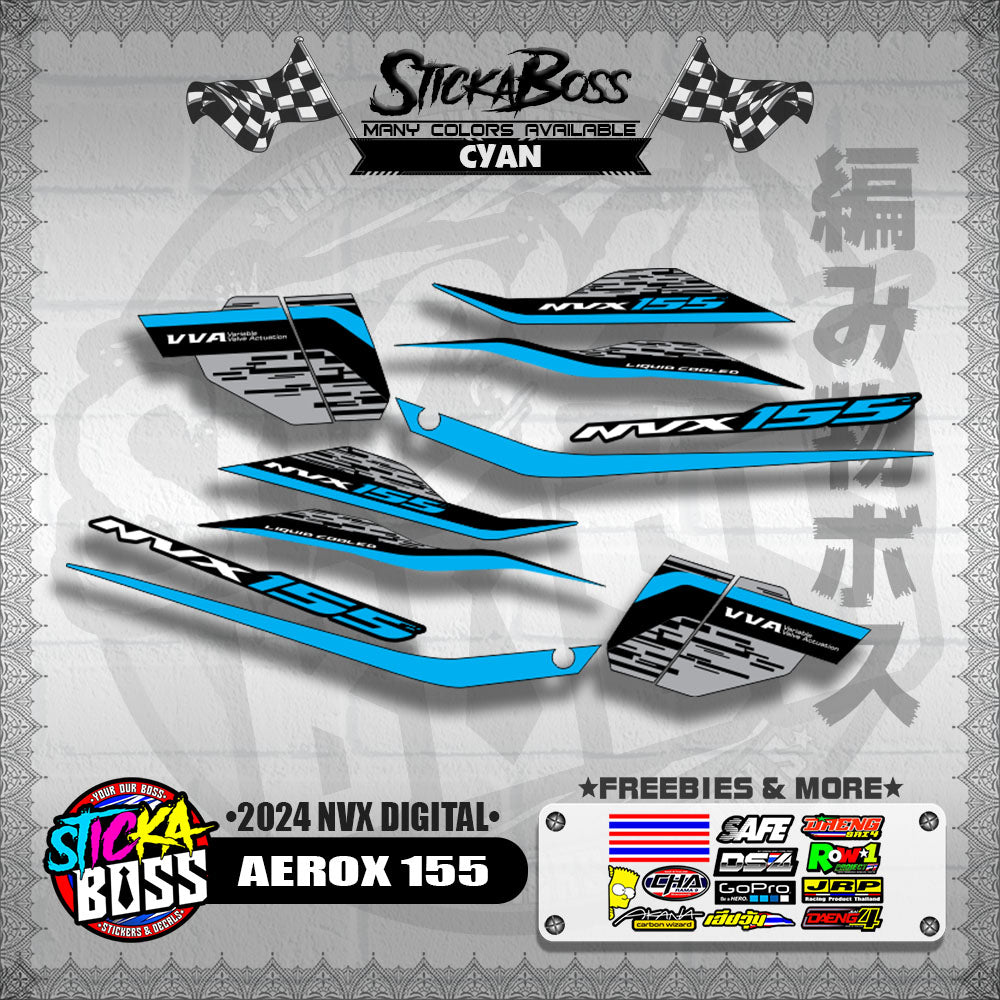 AEROX 155 DECALS ( 2024 NVX DIGITAL )【WITH FREEBIES】