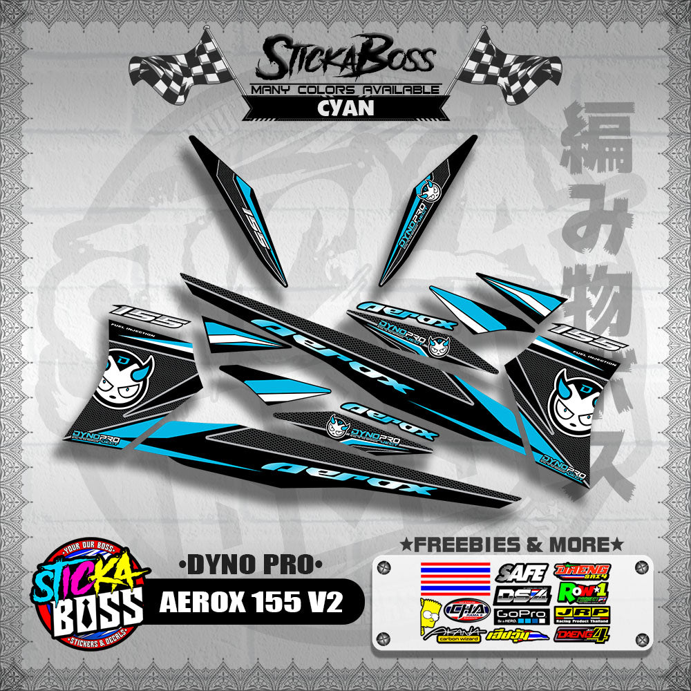 AEROX 155 V2 DECALS ( DYNO PRO )【WITH FREEBIES】