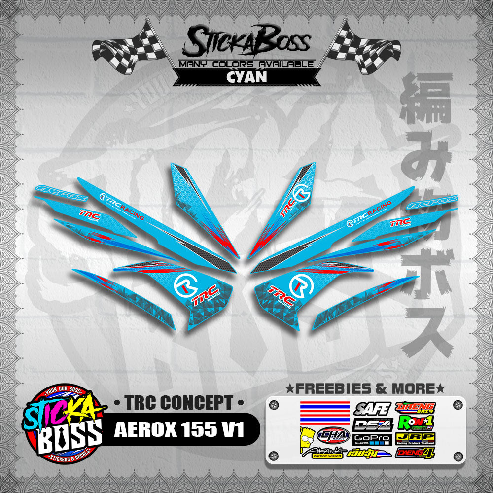 AEROX 155 V1 DECALS ( TRC CONCEPT )【WITH FREEBIES】