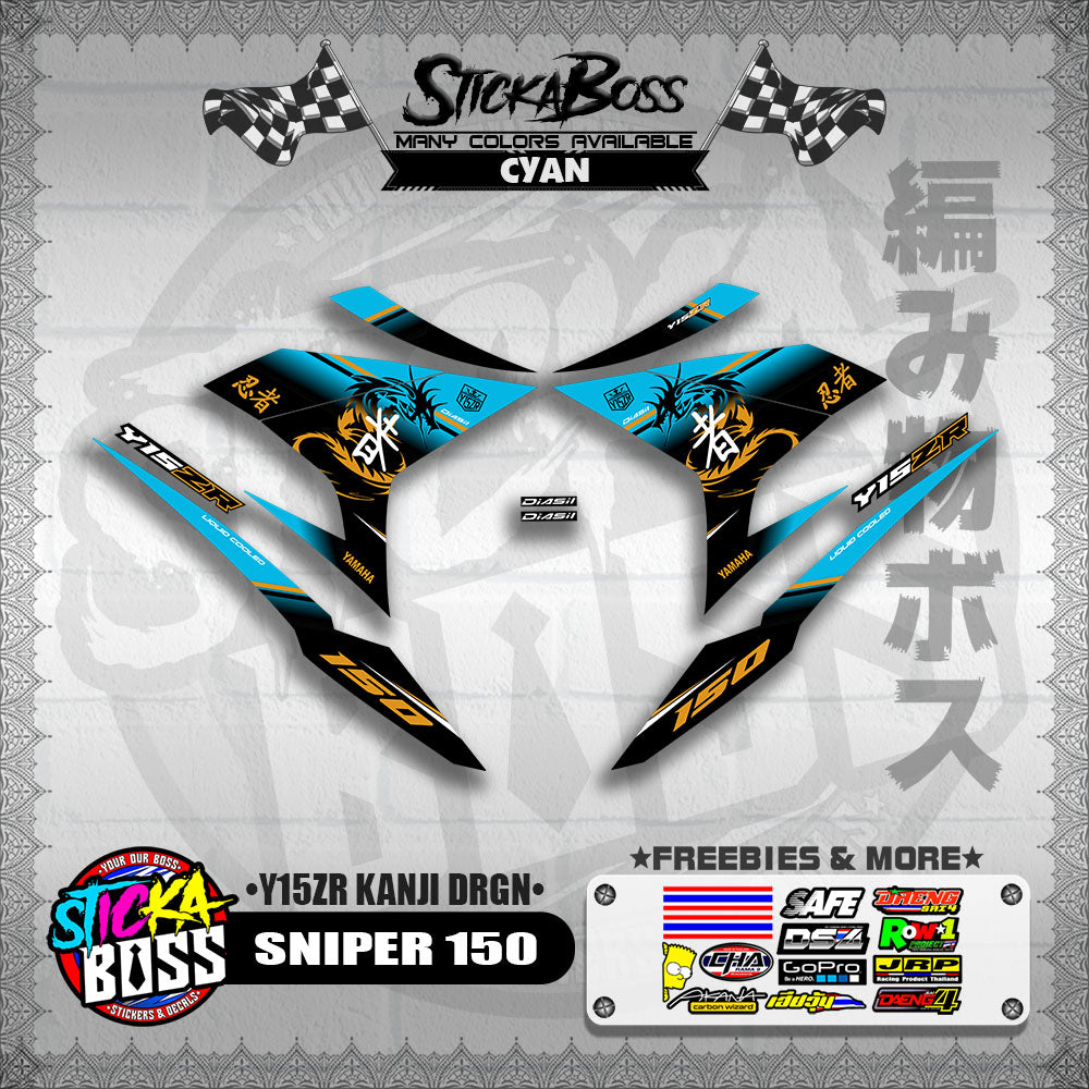 SNIPER 150 DECALS ( Y15ZR KANJI DRGN )【WITH FREEBIES】