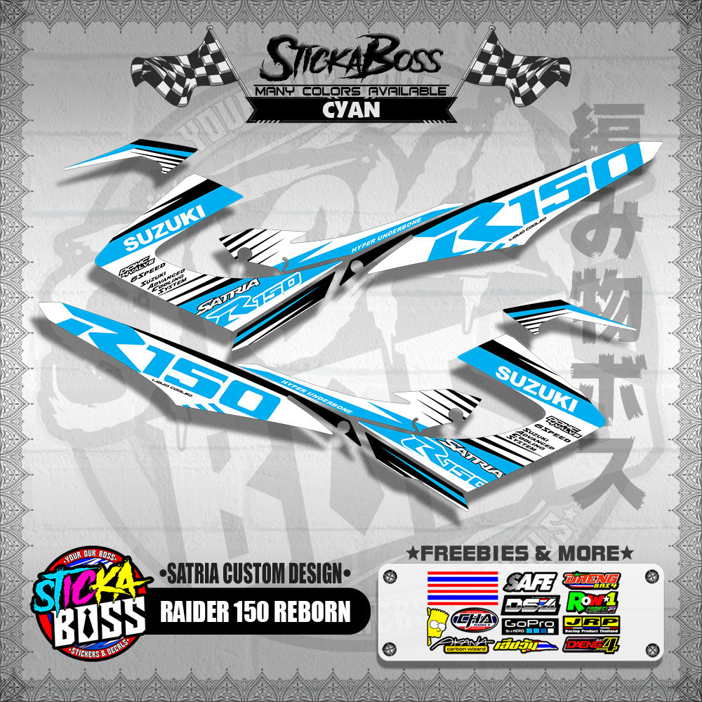 RAIDER 150 REBORN DECALS ( SATRIA CUSTOM DESIGN )【WITH FREEBIES】